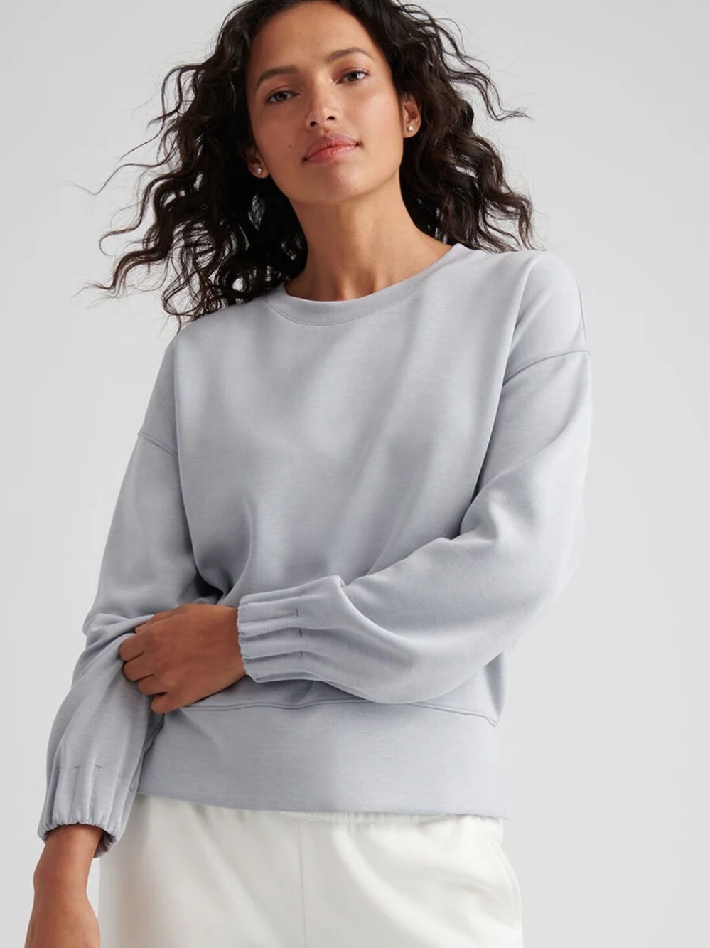Peter Millar Flora Knit Crewneck Light Grey Melange